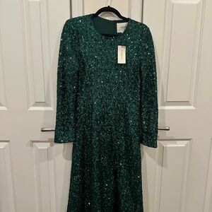 LK BENNET gown - green sequins. NWT